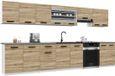 BELINI Keukenblok ITALIA 3 - Meuble de cuisine Set 320 cm Sonoma Eiken avec plans de travail - Armoires supérieures et inférieures