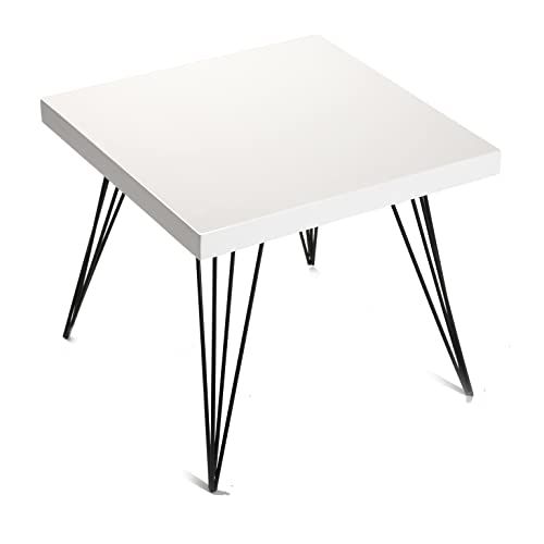 Versa 20360006 - bijzettafel, hout, metallic, 43 x 50 x 50 cm, wit