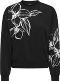 ONLY Trui Onlodessa L/s O-neck Box Ub Noos Sw 15353259 Zwart/bloemen Dames Maat M