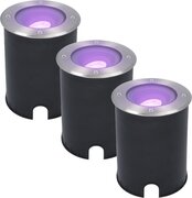 HOFTRONIC 3x Lilly Smart LED Grondspot - Kantelbaar - Overrijdbaar - Rond - RVS - RGBWW - 5.5 Watt - IP67 waterdicht -