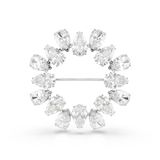 Swarovski Matrix broche, Pear-slijpvorm, Witte, Rodium toplaag