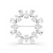 Swarovski Matrix broche, Pear-slijpvorm, Witte, Rodium toplaag