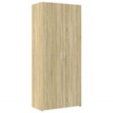 VidaXL Hoge kast, Sonoma-eikenhout, 80x42,5x185 cm, bewerkt hout