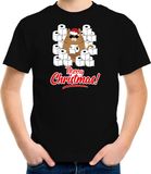 Bellatio Decorations Fout Kerstshirt Merry Christmas Zwart Kinderen