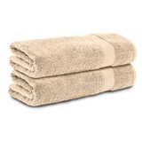 Komfortec Badhanddoeken, 2x Badlaken 70x140 cm, Douchelakens, 100% Katoen, Handdoeken, Badstof, Zacht en Absorberend, Zandbeige