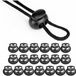 Set de 20 stoppers de cordon pour boucles - clips de fixation pour cordons/lanyards - en plastique