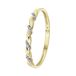 Lucardi Dames Ring met 12 diamanten 0,015ct slag. - Ring - Cadeau - 14 Karaat Goud - Geelgoud