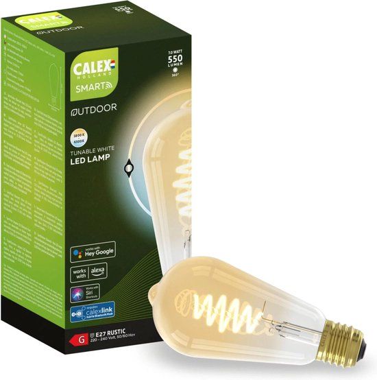 Calex Smart Outdoor LED Lamp - E27 - ST64 - RGBW - 7W - Gold