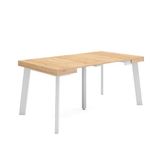 Skraut Home Uittrekbare Consoletafel Eettafel 160 cm Houten Poten Eiken