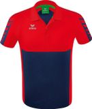 Erima Six Wings Polo Heren - Rood / New Navy | Maat: XL