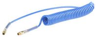 Spiraalslang, met 1/4 inch mannelijke BSPT-aansluiting, Blauw, Diam.ext 10mm, Lang. 6m