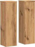 vidaXL Plantenstandaard 2 stuks eikenhout 17 x 17 x 60 cm