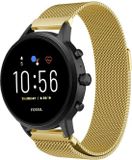 Strap-it Milanees smartwatch bandje - Goud - Geschikt voor Fossil Gen 5 / Gen 5e 44mm / Gen 6 44mm
