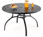 Merkloos Tuintafel - Ronde eettafel voor buiten - Afmeting Ø120 cm x H72,5 cm - Staal - Parasolgat 3,8 cm - Draagvermogen 68 kg - Weerbestendig - Zwart