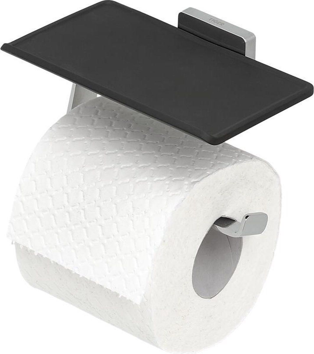 Tiger Dock Toiletrolhouder met planchet - RVS - Chroom