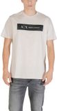 A|X ARMANI EXCHANGE T-shirt en coton à manches courtes imprimé avec col rond - Beige