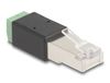 DeLOCK 66604 RJ45 naar 2-pins terminal block adapter Zwart, Groen