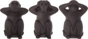 Atmosphera Créateur d'intérieur® Set van 3 beeldjes Apen Wijsheid - Hars - Zwart - 23 cm hoog