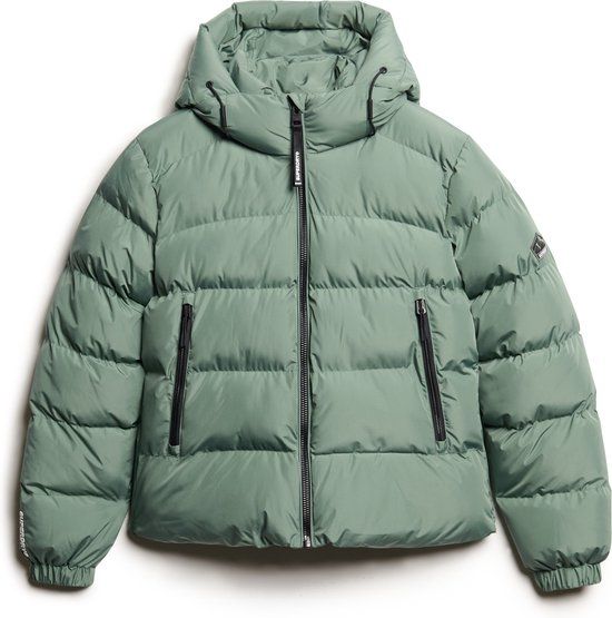 Superdry HOODED SPORTS PUFFER JACKET Dames Jas - Maat XL - Groen - Herfst/Winter 2024