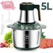 5L Électrique Hachoir à viande 304 Acier inoxydable Broyeur alimentaire Multifonctionnel Coupe-légumes Hachoir Hachoir à viande Robot culinaire pour bébé