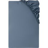 LIVARNO® Drap-housse en satin de coton, 140-160 x 200 cm (bleu)