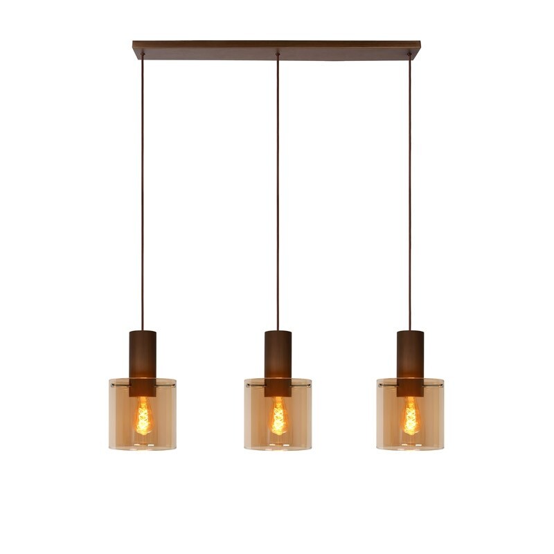 Lucide TOLEDO - Hanglamp - Ã˜ 20 cm - E27 - Amber