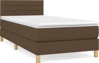 vidaXL Boxspringbed met matras, stof, donkerbruin, 100x200 cm