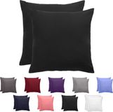 Komfortec Set van 2 Premium Kussenslopen 50x50 cm - Zwart