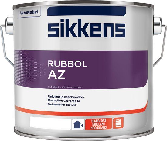 Sikkens Rubbol AZ - 2,5 liter - Ral 9010 - Hoogglans - Buitenlak