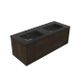 Saniclass Holz Frame Badkamermeubelset - 120x45x42cm - Vygo keramische wastafel zwart - 2 wasbakken - 2 kraangaten - 1 lade - mat eiken charcoal (hout) SW1420773/SW761657