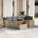 Maison Exclusive - Ensemble de meubles de jardin 6 pièces avec canapé et coussins, beige, en polyrotin