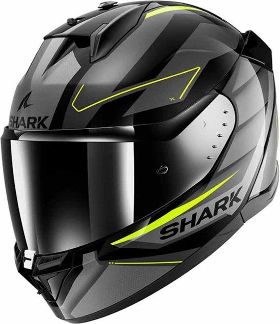 Shark D-Skwal 3 Sizler Integraalhelm Zwart/Grijs/Geel Maat L