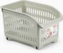 Plasticforte opberg Trolley Container - beige - op wieltjes - L30 x B18 x H19 cm - kunststof - opslag box/bak - 10 liter