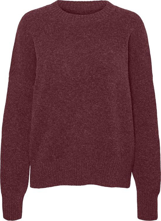 VERO MODA VMBOOM LS O-NECK PULLOVER GA NOOS - Tawny Port - Women's Knit Sweater - Size XS