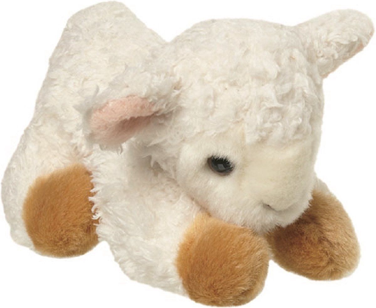 Nature Planet Pluche Lammetjes knuffel 14 cm wit