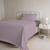 Italian Bed Linen Beddengoedset Natural Colour, oudroze/rook, eenpersoonsbed