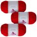 Utopia Crafts Knuffel Super Chunky Chenille zacht garen voor breien en haken, 3 x 100 g (rood)