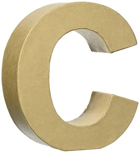 Glorex 6 2029 103 - Papp - letter C, letter van bruin karton, ca. 17,5 x 5,5 cm groot, om te beschilderen en te beplakken, voor servettentechniek en decopatch, ideaal als decoratie