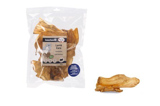 Beeztees natuurlijke lamsoren - Hondensnack - Kauwsnack - Lam - Voordeelverpakkking - 125g