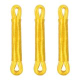 Relaxdays Set van 3 pvc-waslijnen met extra sterke polyesterkern voor binnen en buiten, geel, 20 m