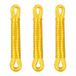 Relaxdays Set van 3 pvc-waslijnen met extra sterke polyesterkern voor binnen en buiten, geel, 20 m