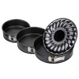 Zenker 9991650 set van 2 springvormen + 1 savarinvorm Black Metallic collectie, springvorm, springvorm, ronde vorm, savarinvorm, staal, zwart, diameter 20 cm + 24 cm + 28 cm