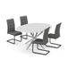 Vicco Eettafel set Loyd Wit/Grijs 120 x 120 cm met 4 eetkamerstoelen, grijs