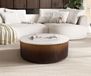 Fiorano Table basse 90 x 90 cm Marbre blanc Métal doré Finition Fusion
