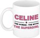 Bellatio Decorations naam cadeau mok - Celine - Woman Myth Supergirl - koffiemok - 300 ml - collega - moederdag