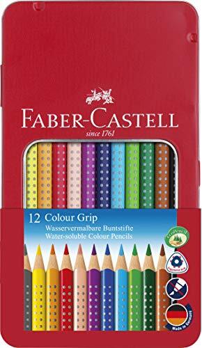 Faber-Castell Colour GRIP, 112413, kleurpotloden, 12-delig, metalen etui