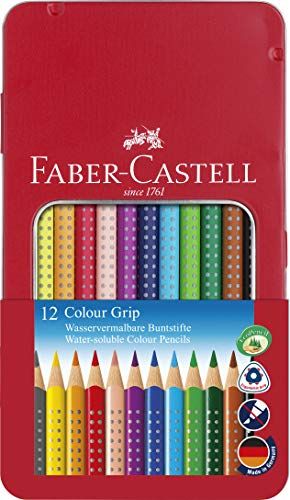 Faber-Castell Colour GRIP 112413 - Kleurpotloden - 12 stuks - Metalen etui