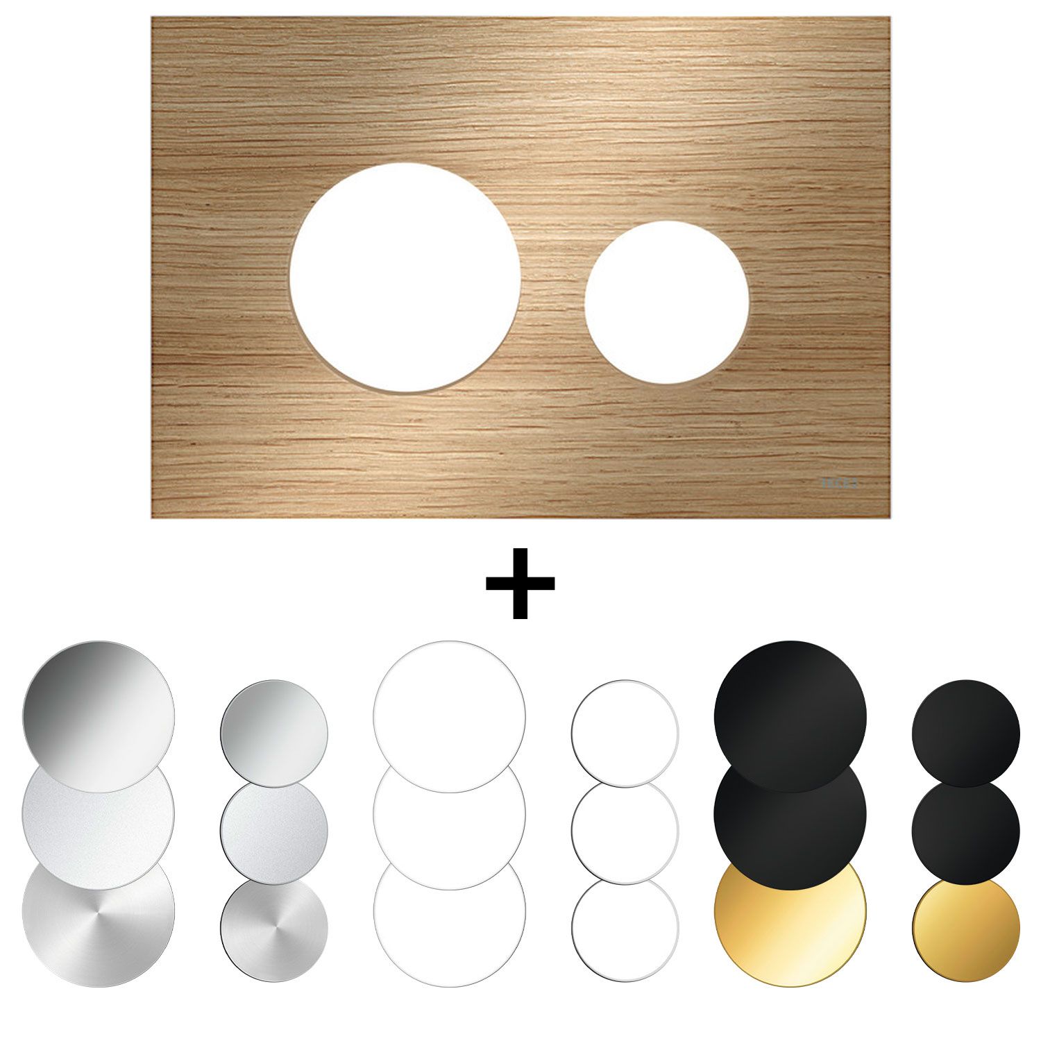 Tece Drukplaat front en toetsen tece loop voor wc-bediening eikenhout - 8719304145189