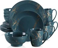 Bol Dark Green/Gold Porcelain Dinner Set - 16-piece - Tableware Set for 4 People