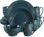 Bol Dark Green/Gold Porcelain Dinner Set - 16-piece - Tableware Set for 4 People